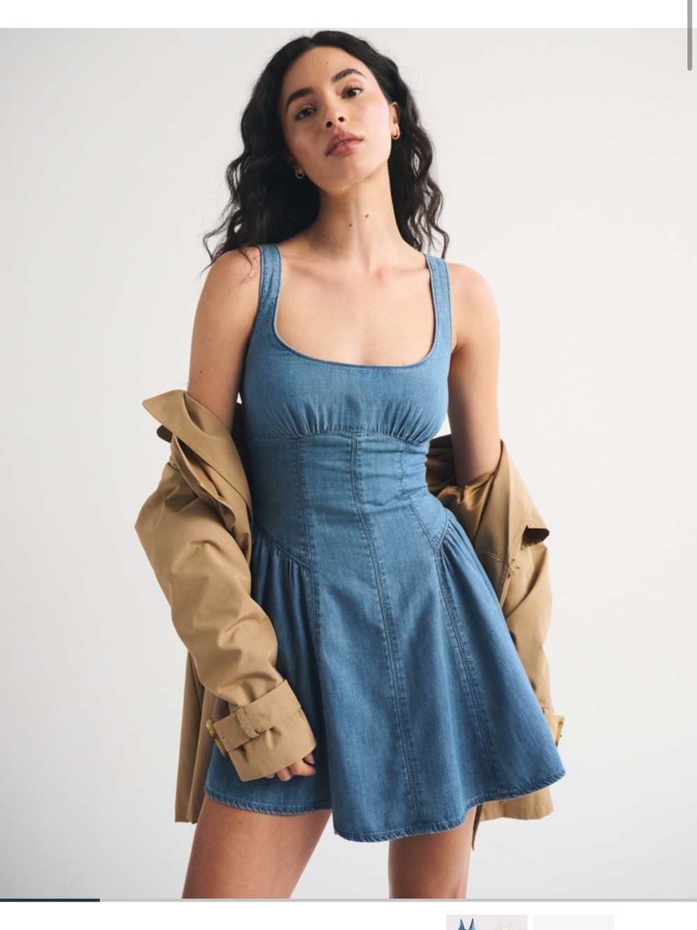 A&F Bra-Free Dylan Chambray Mini Dress